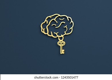 3D illustration of Psychotherapy, yellow icon on blue background