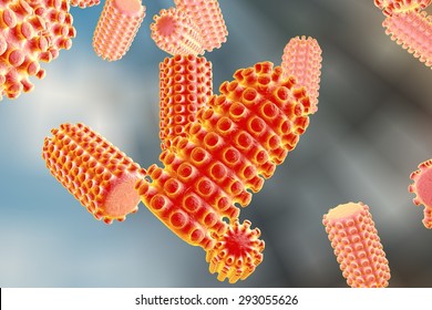 3D Illustration Of Rabies Virus