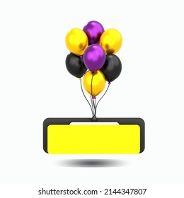 3d Illustration Ramadan Balloon Greeting Object Premium Psd