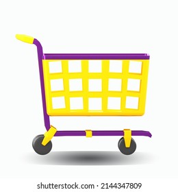 3d Illustration Ramadan Shopping Cart Object Premium Psd