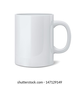 3d illustration of realistic classic white cup