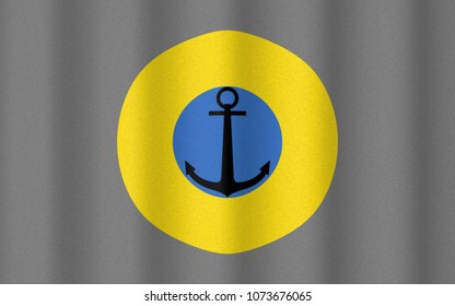 3D Illustration With Realistic Texture And Lighting Depicting The Flag Of The Ukrainian Air Force (naval Roundel)