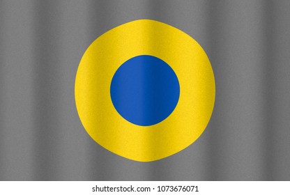 3D Illustration With Realistic Texture And Lighting Depicting The Flag Of The Ukrainian Air Force (roundel)