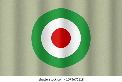 3D Illustration With Realistic Texture And Lighting Depicting The Flag Of The Iranian Air Force (roundel)