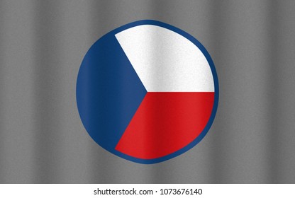 3D Illustration With Realistic Texture And Lighting Depicting The Flag Of The Czech Republic Air Force (roundel)