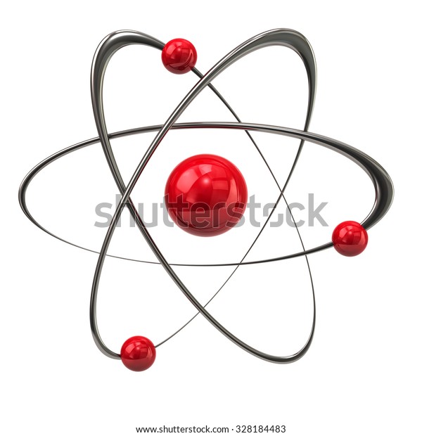 赤い原子の3dイラスト のイラスト素材