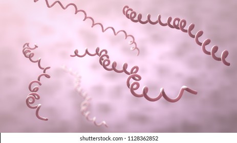 3d illustration of red colored lyme disease pathogens on red underground