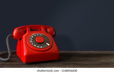 3d Illustration Red Help Phone