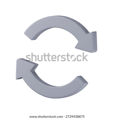 3D illustration of a refresh circle icon representing reload, synchronization, and update actions