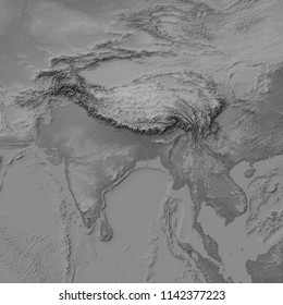 3d Illustration Relief Map Himalayas Tibetan Stock Illustration ...