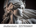 3D illustration of a Renaissance marble statue of Athena. She is the Goddess of wisdom, warfare, and handicraft. Athena in Greek mythology, known as Minerva in Roman mythology.