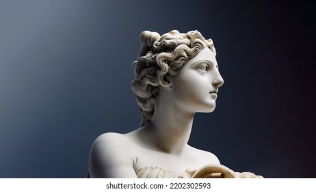 3D Illustration Of A Renaissance Marble Statue Of Aphrodite. She Is The Goddess Of Love, Beauty, Desire. Aphrodite In Greek Mythology, Known As Venus In Roman Mythology.