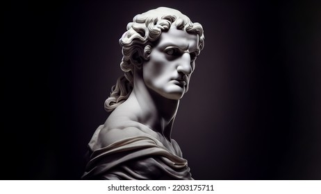 3D Illustration Of A Renaissance Marble Statue Of Ares. He Is The God Of War, Guardian Of Agriculture, Ares In Greek Mythology, Known As Mars In Roman Mythology.