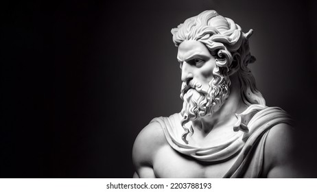 Ilustración 3D de una estatua de mármol renacentista de Hades. Él es el rey del inframundo, Dios de los muertos y de las riquezas, Hades en la mitología griega, conocido como Plutón en la mitología romana.