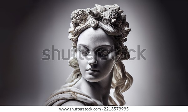 3D illustration of a\
Renaissance marble statue of Enyo. She is the goddess of war,\
destruction, and conquest. Enyo in Greek mythology, known as\
Bellona in Roman\
mythology.