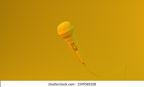 3d illustration or a 3d render of  music sound effect microphone mic singing song  dance video animation notes fly in air cable wire listen hear melody instrument live play pause sing background copy  - Powered by Shutterstock