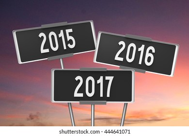 3D illustration/ 3D rendering - 2017 New Year concept