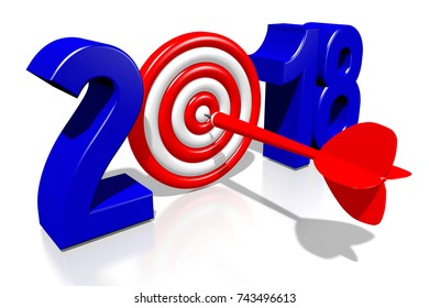 3D illustration/ 3D rendering - 2018 New Year illustration
