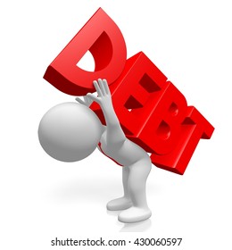 3D illustration/ 3D rendering - debt concept