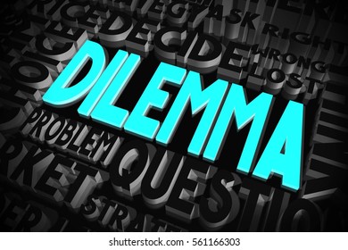 3D illustration/ 3D rendering - Dilemma concept