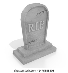 3D Illustration/ 3D Rendering - Grave/ Tombstone With RIP (rest In Peace) Letters