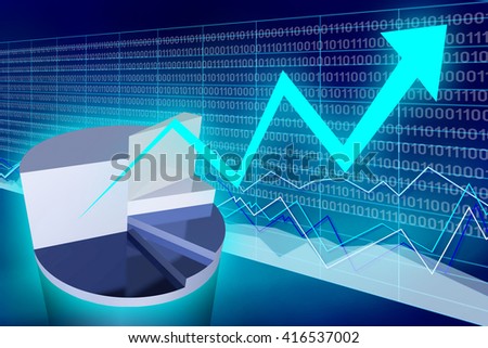 3D illustration/ 3D rendering - growth chart