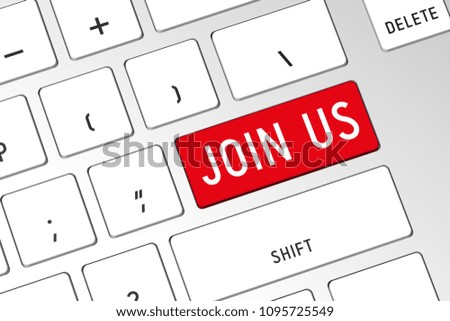 3D illustration/ 3D rendering - Join us - computer keyboard
