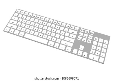 3D illustration/ 3D rendering - modern computer keyboard