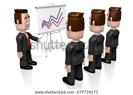 3D illustration/ 3D rendering - presentation concept - growth chart.