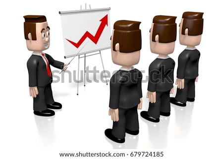 3D illustration/ 3D rendering - presentation concept - growth chart.