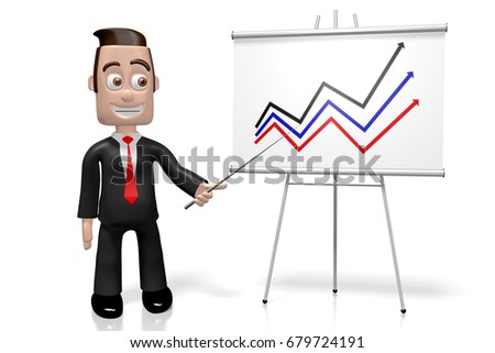 3D illustration/ 3D rendering - presentation concept - growth chart.