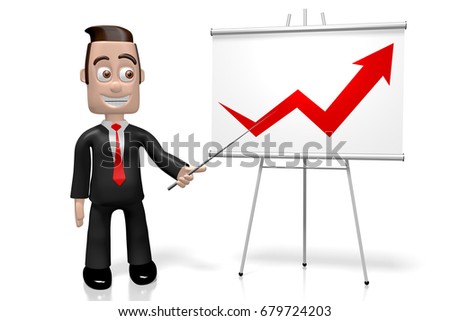 3D illustration/ 3D rendering - presentation concept - growth chart.