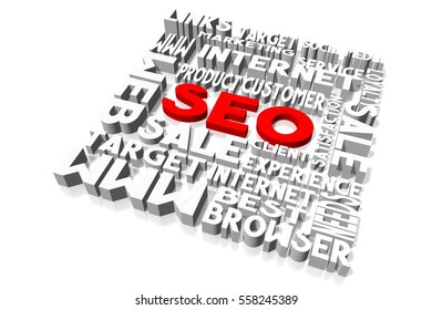 3D illustration/ 3D rendering - SEO concept