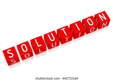 3D illustration/ 3D rendering - Solution - 3D cube word