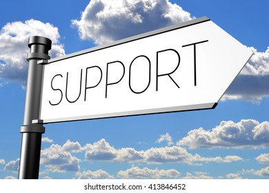 3D illustration/ 3D rendering - support signpost