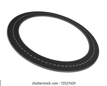 3d Illustration Of Road Circle Over White Background