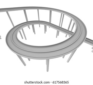 3D illustration of a road loop architecture