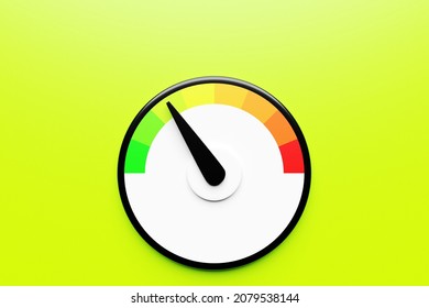 3d Illustration Round Control Panel Icon. Normal Risk Concept On Barometer. Credit Rating Scale