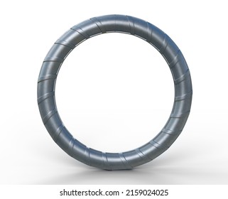 3D Illustration Of A Round Reinforcements Steel TMT Bar Close Up  Isolated 3d Render