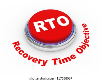 3d Illustration Of Rto Recovery Time Objective Button