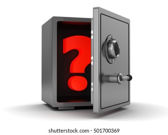 3d illustration of safe with question inside - Powered by Shutterstock - Get 15% off with code: PIKWIZARD15