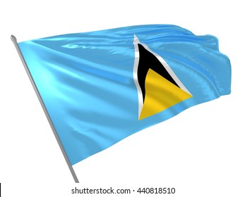 3d illustration of Saint Lucia flag waving in the wind