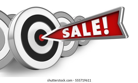 3d Illustration Sale Arrow Round Target Stock Illustration 555719611 ...