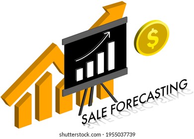 3d Illustration Sales Forecast And Index, Flash Sales, Special Offers, Ecommerce Store Promotions, Profit Analysis, Retail Revenue Abstract Metaphors