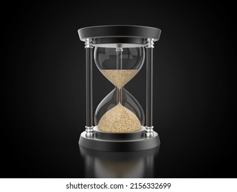 3D Illustration Of Sand Timer - Hourglass