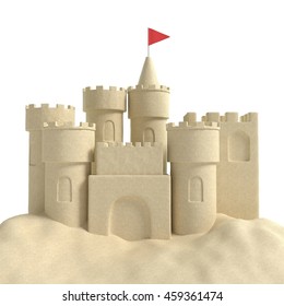 3d illustration of a sandcastle