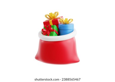 3D Illustration of Santa's Sack Brimming with Boxing Day Surprises - Powered by Shutterstock