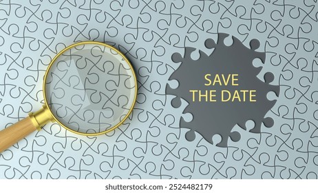 3d illustration, save the date puzzle background - Powered by Shutterstock