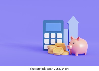 3d Illustration, Saving Money, Income Increase, Financial Strategy, High Return On Investment, Budget Balance, Fundraising, Long Term Increment, Revenue Growth