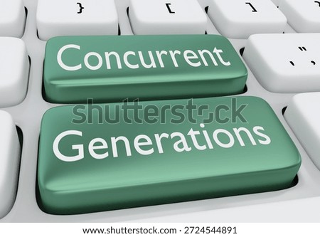 3D illustration of the script Concurrent Generations.